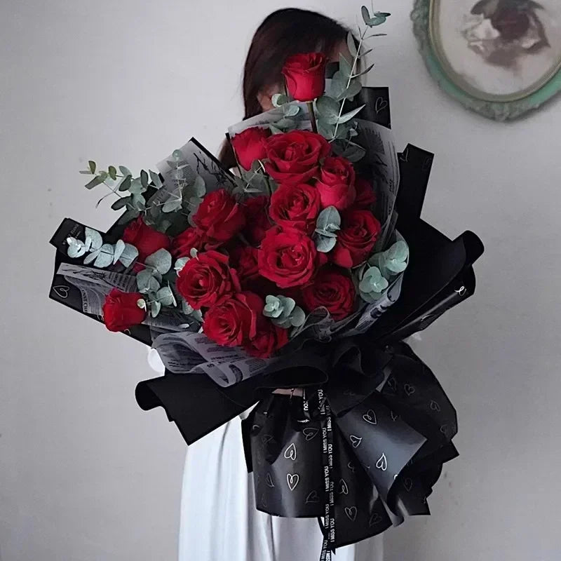 Waterproof Heart Pattern Bouquet Wrapping Paper Decorative Flower Packaging Material Gift Wrapping Paper Floral Craft Supply Oasis Select