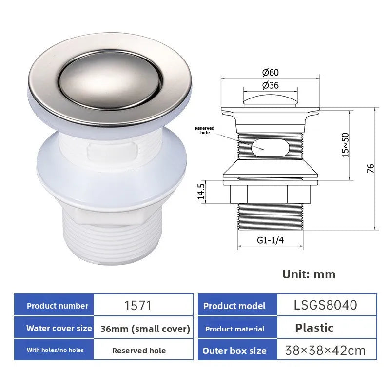 Pop Up Drain Stopper with Overflow, Lavatory Basin Drain without Overflow Black, Chrome or Oil Rubbed Bronze or Antique Oasis Select 1571-