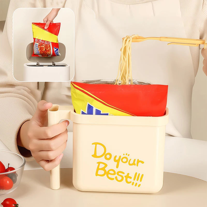 Instant Noodle Bowl With Multi-Functional Instant Noodle Fork With Handles Food Container For Dorms Camping School Office Home Oasis Select