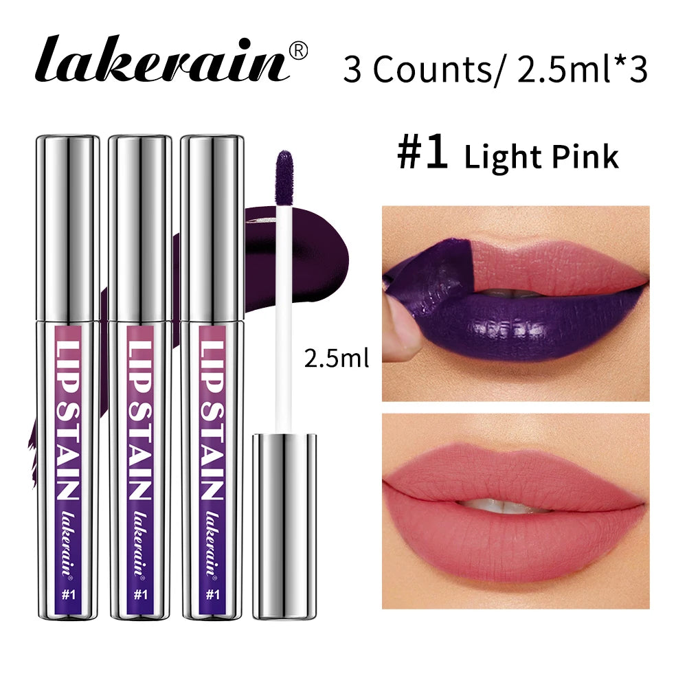 Peel Off Lip Stain Kit – 3 Rose & Pink Waterproof Shades