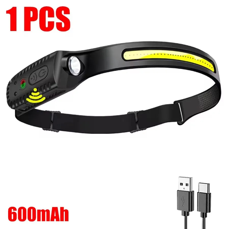 LED Motion Sensor Headlamp USB Rechargeable 350lm | Camping Torch