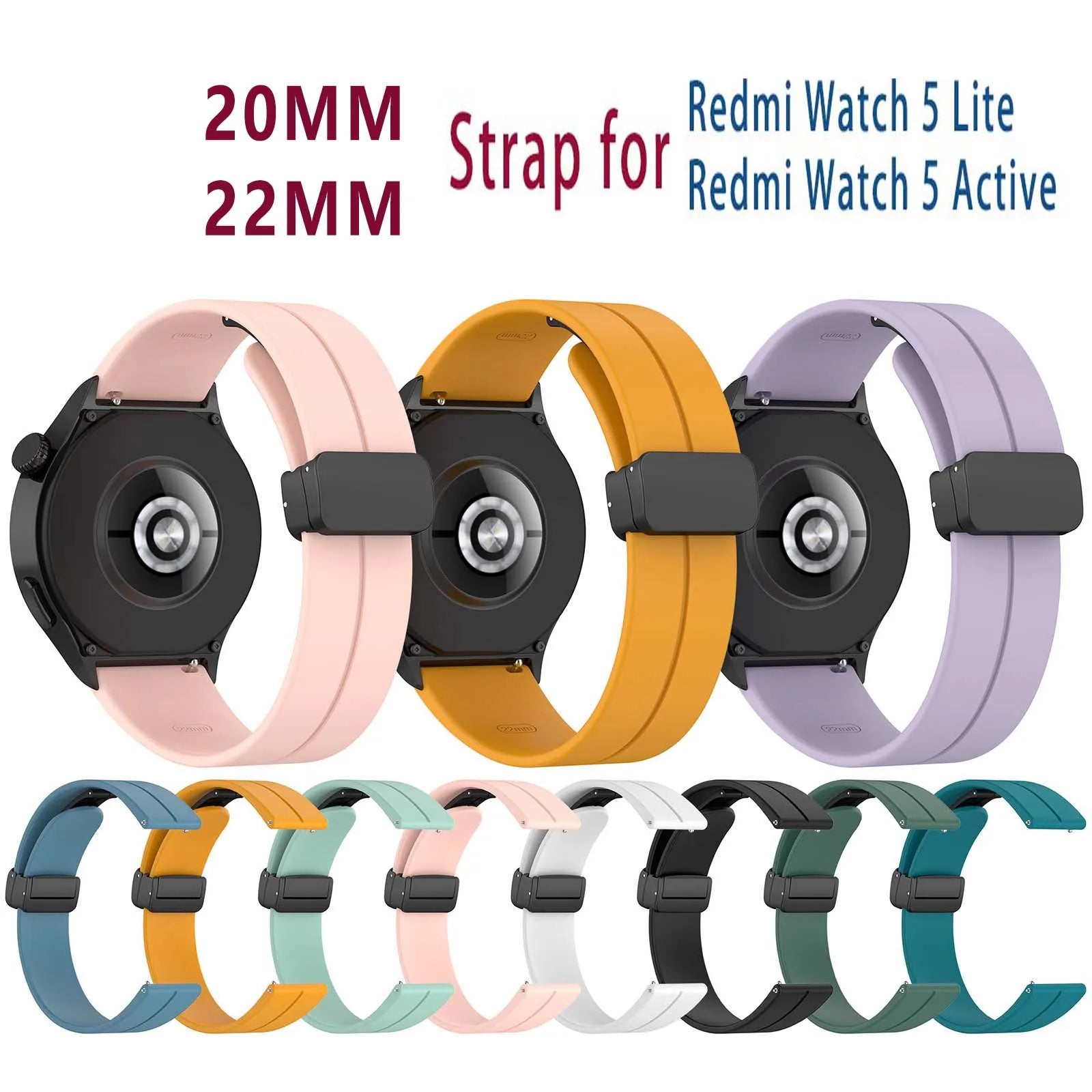 Silicone Watch Band 20mm/22mm – Xiaomi Samsung Huawei Strap Silicone Watch Band Oasis Select