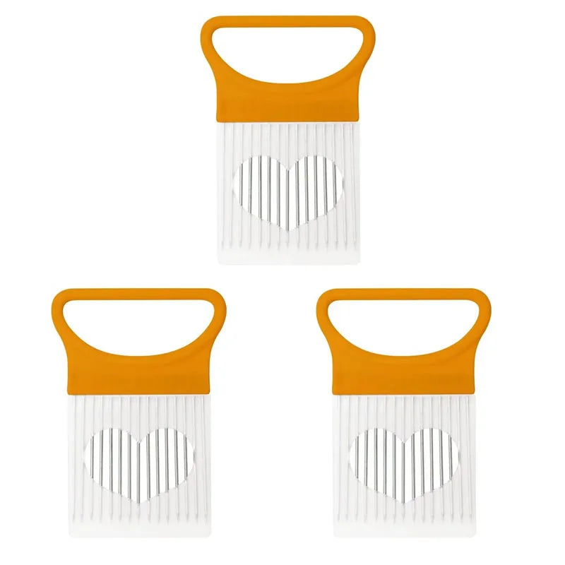 1/2/3pcs Kitchen Tools Household Vegetable Fruit Beef Onion Slicer Cutting Holder Slicing Cutter Stainless Steel Meat Supplie Oasis Select orange-3pcs