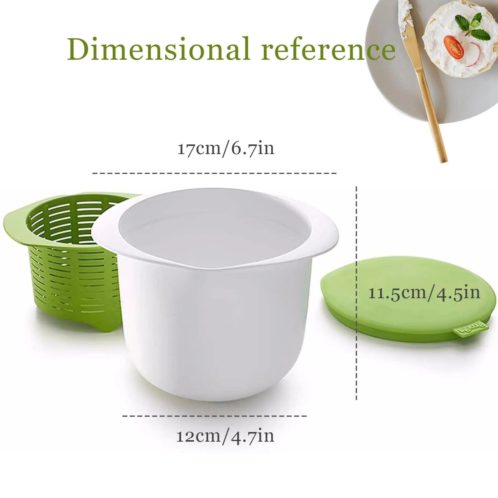 Cheese-Making Kit with Mold Set, Tofu Press & Filter Drain, Green Cheese Mold Stamper, DIY Home Cheese Making Supplies Oasis Select