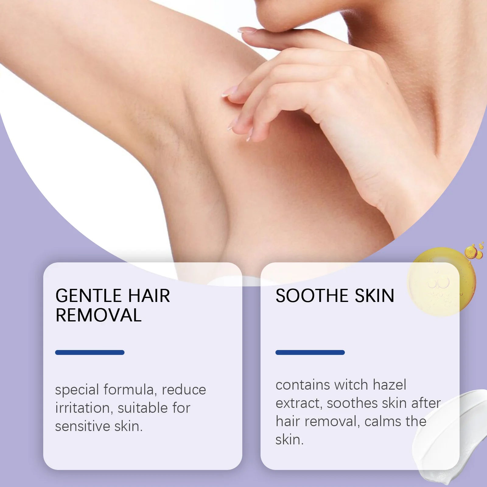 Body Depilatory Cream Gentle Remove Leg Arm Private Hair Soothes Skin Reduces Redness Irritation Painless Hair Growth Inhibitor Oasis Select