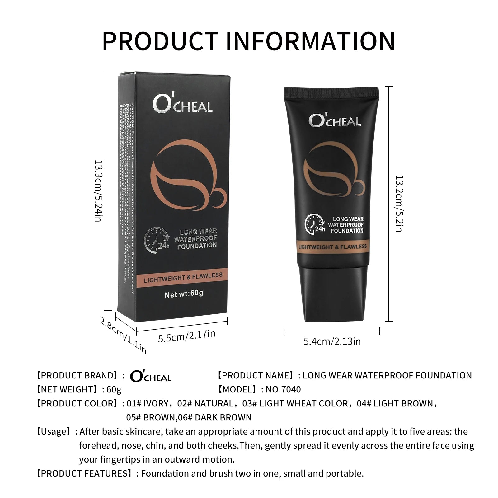 Ocheal 60g Full Coverage Foundation Cream Bronze Long Lasting Face Care Matte Sheer Liquid Concealer Contouring Makeup Cosmetics Oasis Select