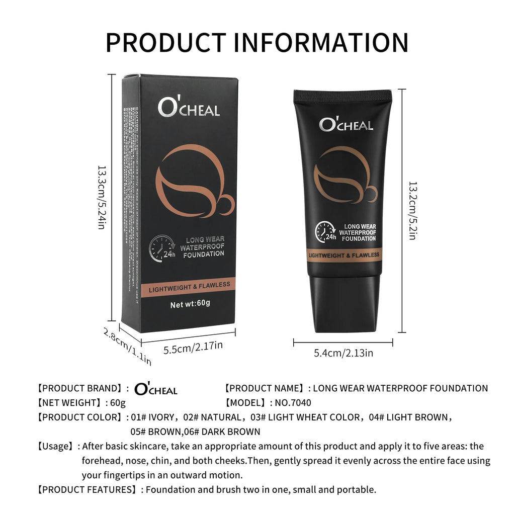 O'Cheal 60g Full Coverage Matte Foundation Cream | Waterproof