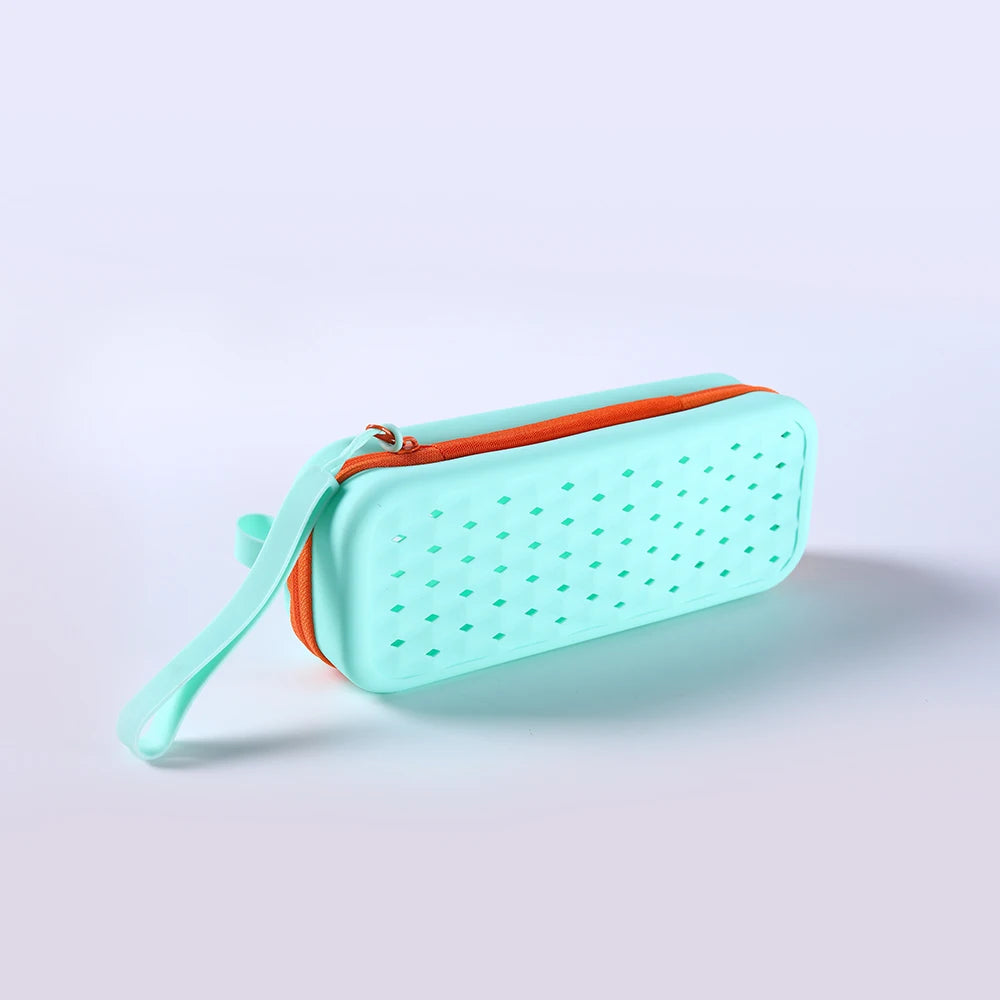 Waterproof Silicone Glasses Case for Swimming, Soft & Breathable Eyeglasses Protector Bag, Swim Gear Accessories Storage Pouch Oasis Select light green