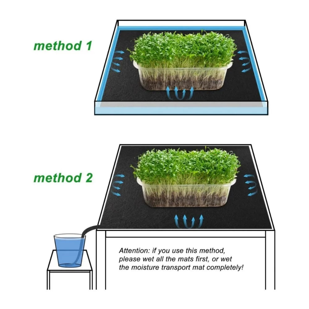 Breathable Watering Capillary Mat Reusable Eco-Friendly Basket Liner Mat with 10 Plant Tags Black Automatic Plant Watering Mat Oasis Select