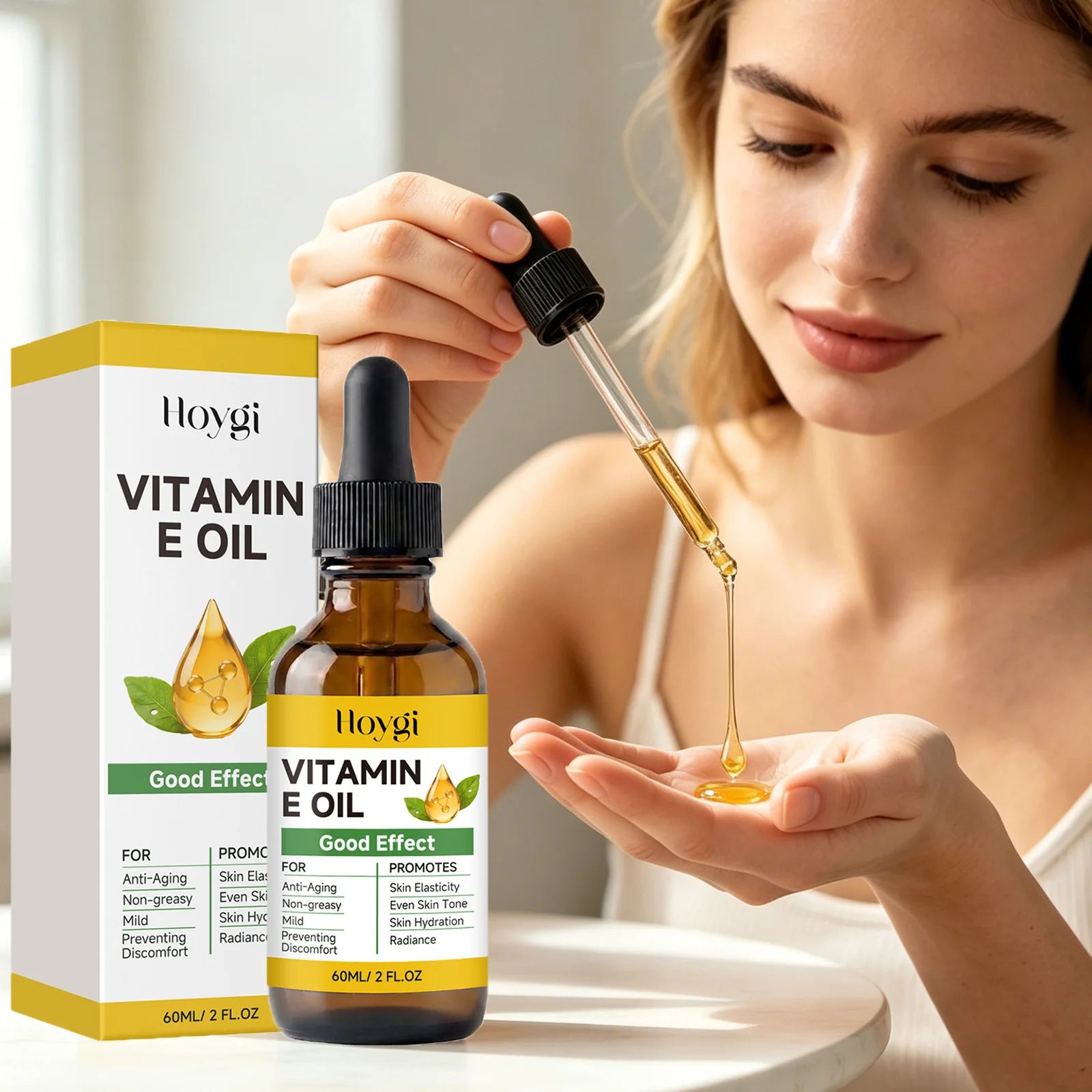 Vitamin E Oil Moisturizing Firming Improves Skin Softness Brightens Skin Tone Hydration Oil for Face Body Hands Nails & Hair Oasis Select