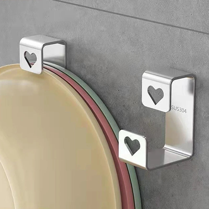 1pc Basin Storage Wall Hook Punch-Free Bathroom Wash Basin Hanger Adhesive Sink Organizer Hook Oasis Select