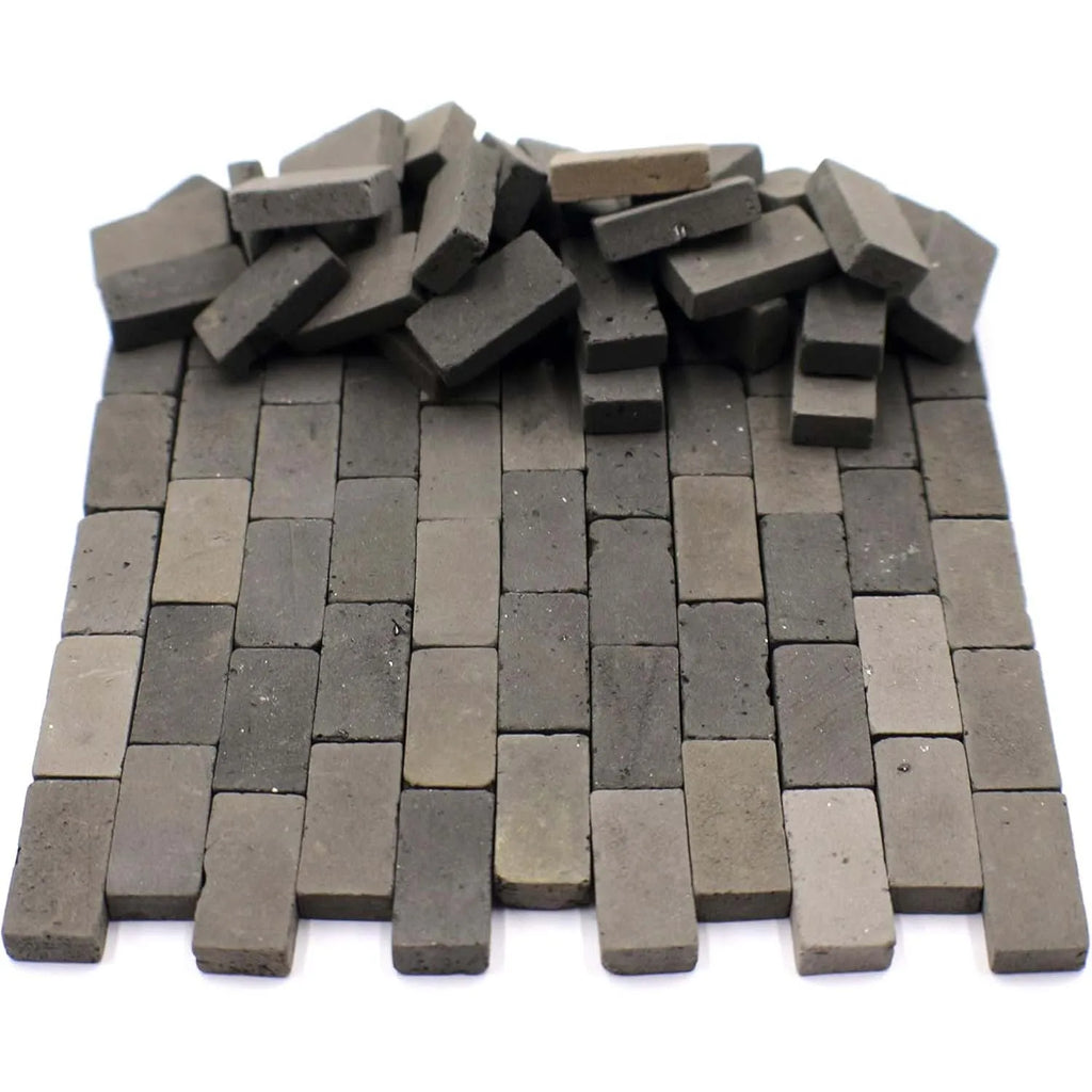 1:35 120pcs MiNi Miniature Gray Orange Bricks-Tiny, Realistic, Weathered Building Blocks for Dollhouses, Gardens, and DIY Models Oasis Select