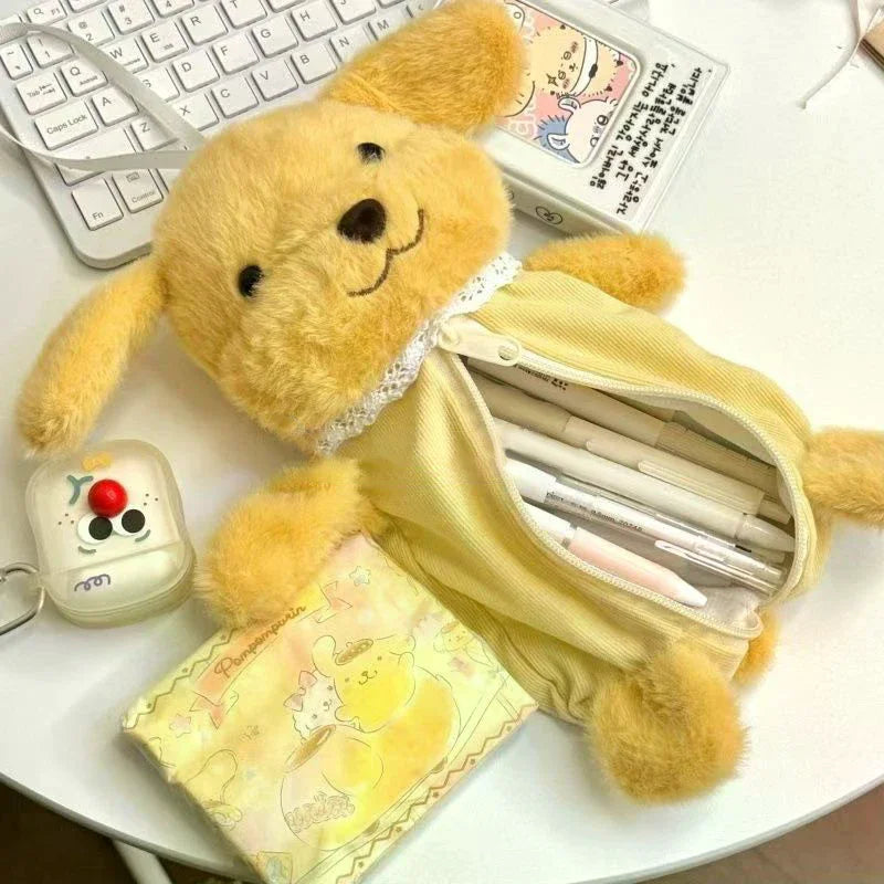 1Pcs Cute Plush Pen Bag Cartoon Doll Pencil Case Large Capacity Stationery Organizer Students Oasis Select