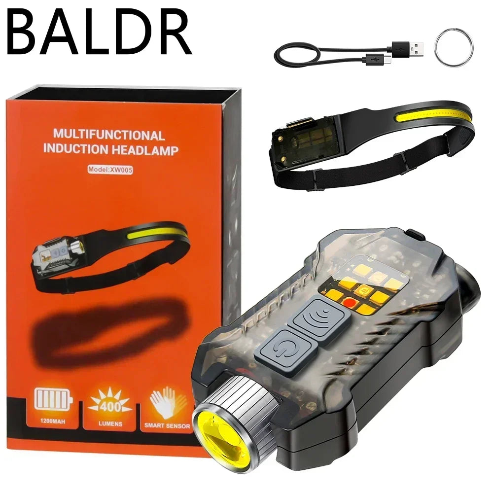 XW005 LED Flashlight Outdoor USB Rechargeable EDC Detachable Torch Work Light with Tail Magnet UV Light Fishing Camping Lantern Oasis Select XW005-black 1PCS