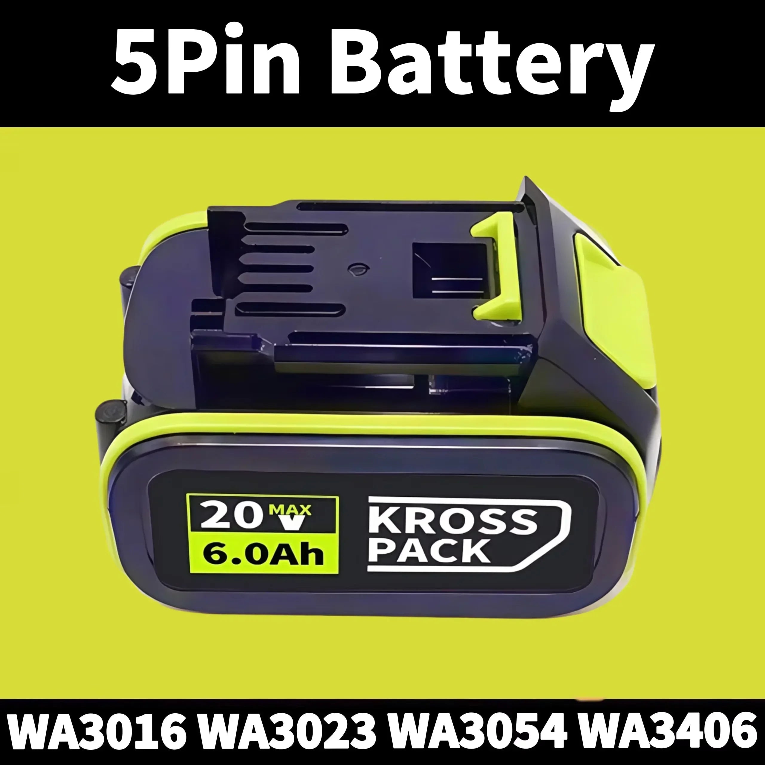 20v 6.0Ah/8.0Ah Li-ion Battery for Worx WA3553/WA3551 20V Cordless Power Tool Battery WA3572 WX390 WX176 WX178 WU268 with LED Oasis Select A -6.0Ah 1pcs