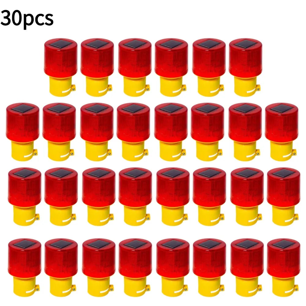 Solar LED Emergency Light Solar Traffic Tower Crane Warning Light LED Bulb Lamp For Construction Site Harbor Road Marine Lamp Oasis Select 30pcs