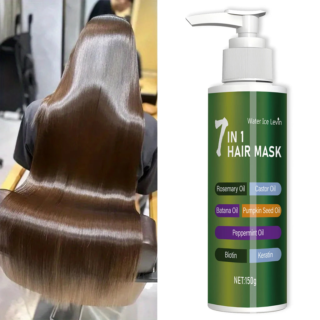 7-in-1 Deep Care Hair Mask to Prevent Breakage and Soften Dry Hair, Rich in Rosemary Oil, Castor Oil, and Biotin Keratin Oasis Select