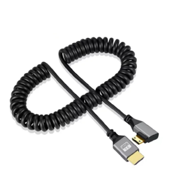 4K mini HDMI Cable 4K60HZ 0.5-2.4M mini HDMI-Compatible TO HDMI Coiled Extension Flexible Spiral Cable 4k MinihHDMI Cable Oasis Select
