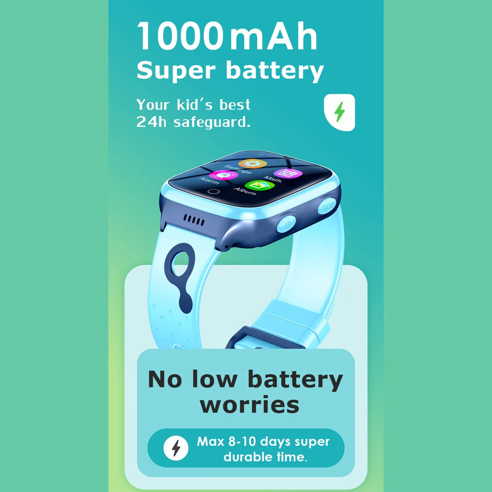 4G Kids Smart Watch Camera SOS Waterproof GPS WIFI Video Call Monitor Tracker Location LBS Smartwatch Children Watch Boy Girl Oasis Select