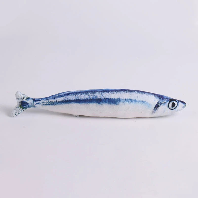 Realistic Fish Cat Toy Bite Resistant Interactive Playmate For Kitten Indoor Teasing Entertainment Pet Relaxing Accessory Gift Oasis Select knife fish 20cm