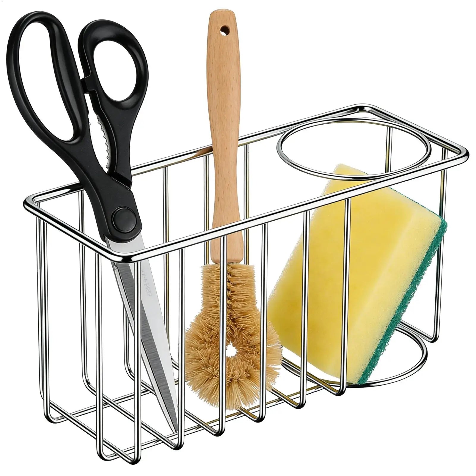 Sponge Holder For Kitchen Sink stainless steel Storage Rack for Sponge Brush Dishwashing Liquid Drainer Rack Kitchen Organizer Oasis Select