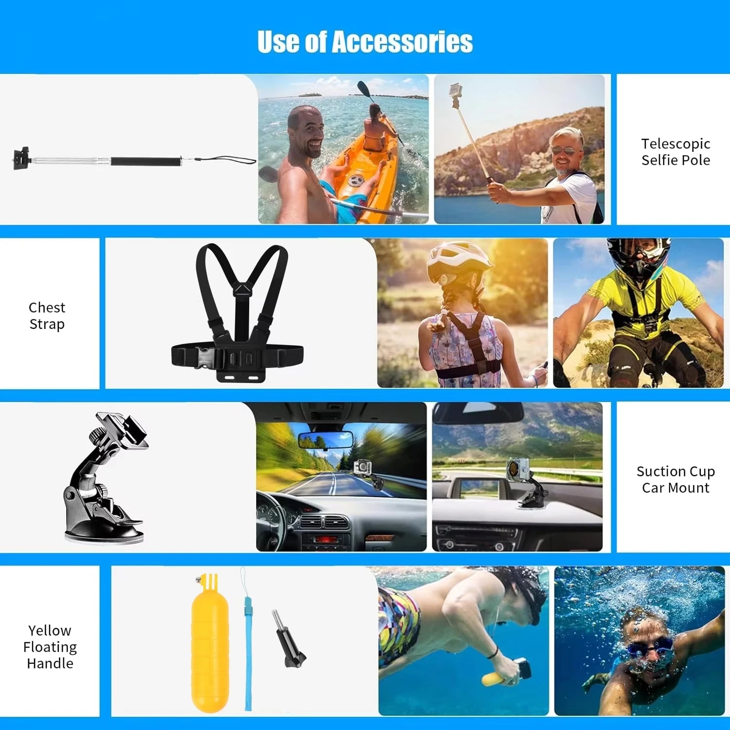 50-in-1 Action Camera Accessory Kit for GoPro, DJI & Insta360