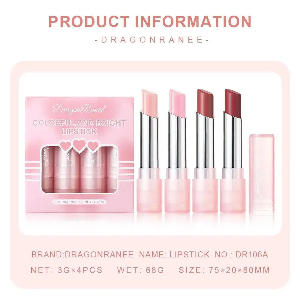 Dragon Ranee Tinted Jelly Lip Balm Set – Color-Changing 4 Pcs