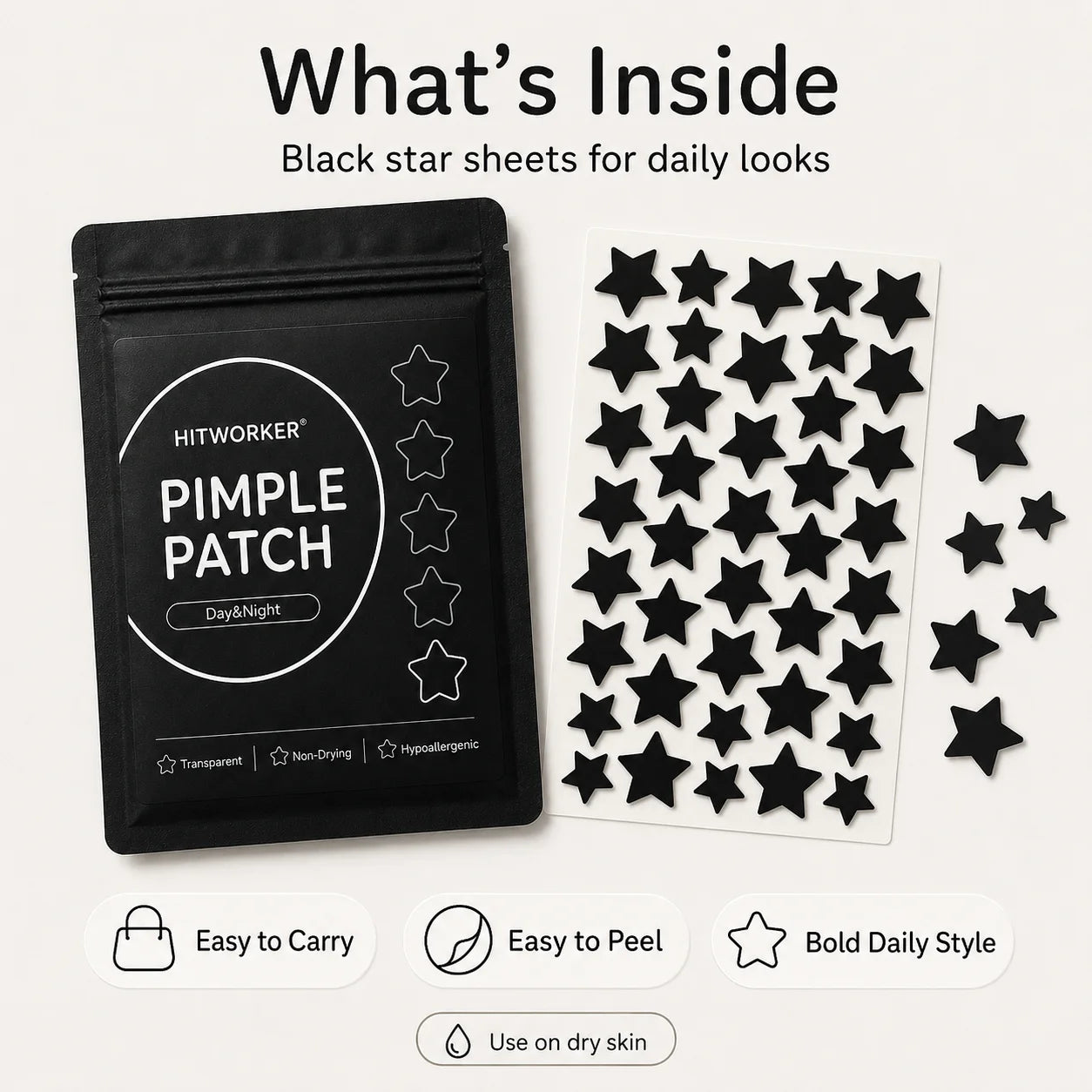 400/800pcs/box star shaped - containing tea tree oil acne patch, alcohol free, non irritating absorption of acne secretions Oasis Select 800pcs