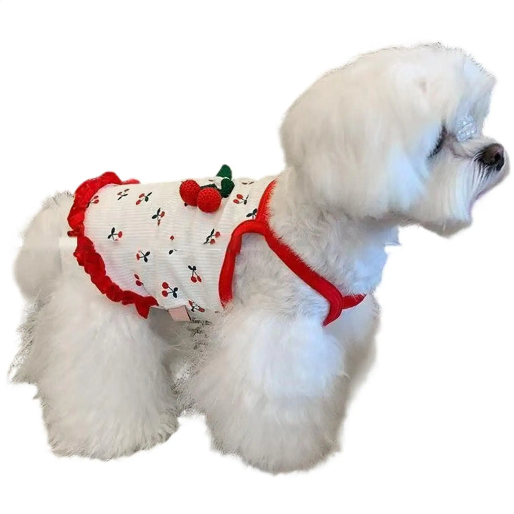 pet Vest Cat Clothing Cute Dog Clothing for Small Dog Cherry Dog Vest Summer Breathable Vest Breathable Soft Pet Clothes Oasis Select