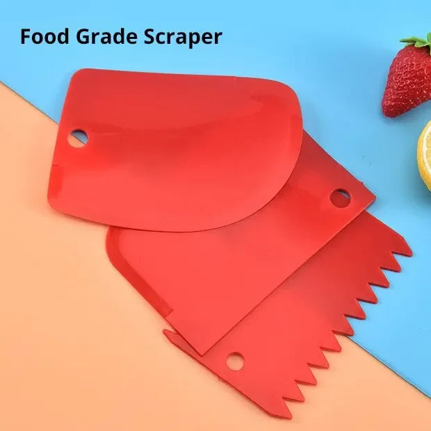 3-Piece Plastic Dough Scraper Set – Baking & Cake Decorating Dough Scraper Set Oasis Select