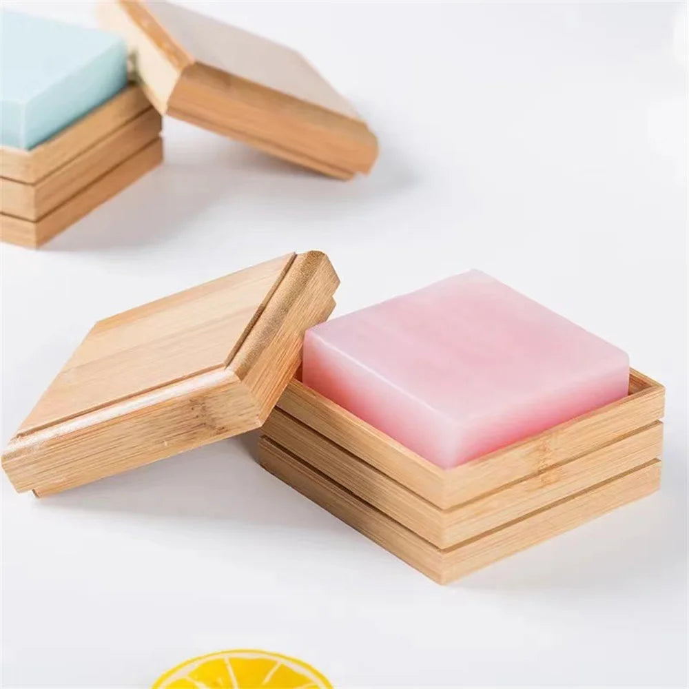 Bamboo Soap Box Convenient Lightweight Tray Holder Storage Rack Container Handcraft Bathtub Soap Dish Home Oasis Select