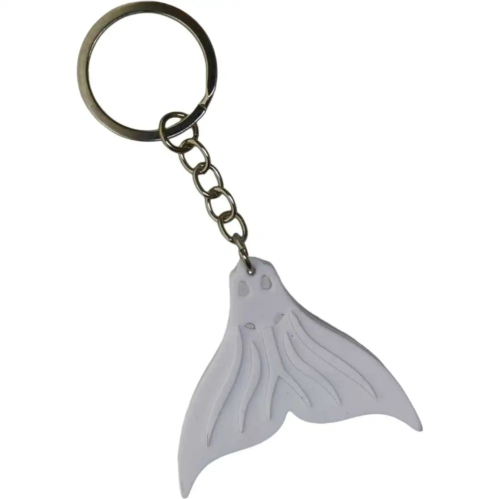 Mermaid Tail Keychain Diving Theme Soft Silicone Keyring Decorative Fish Tail Pendant Mermaid Flipper Keyring Free Diving Oasis Select WHITE