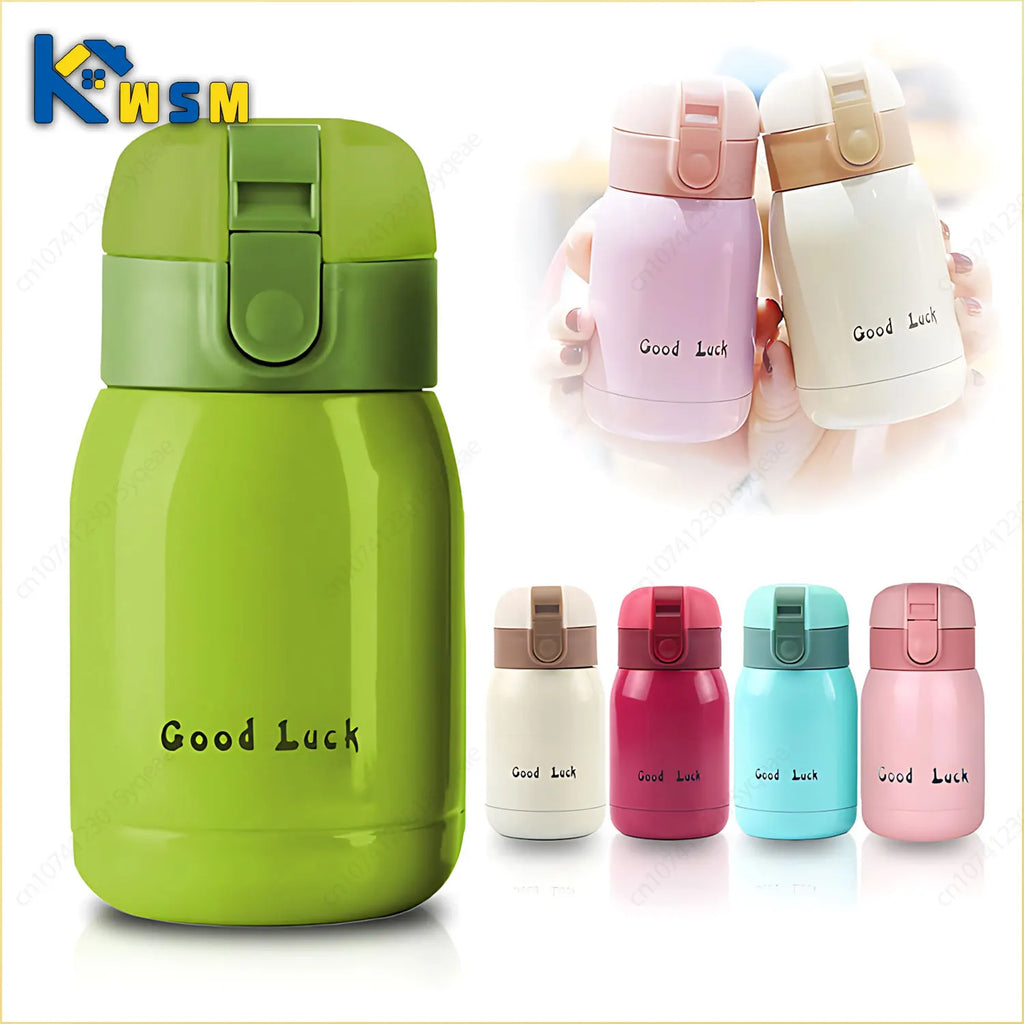 Wholesale 200ML Flip Top Thermal Mug Stainless Steel One Touch Kids Thermos Bottle Flask With Button Lid Oasis Select