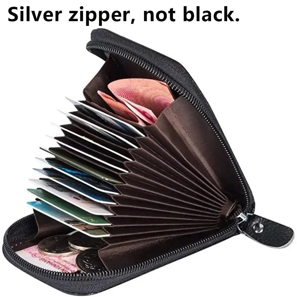 1pc Organ Card Bag Korean Edition Portable Women's Short Bank Card Cover Business Card Clip Zipper Vertical Handheld Bag Oasis Select