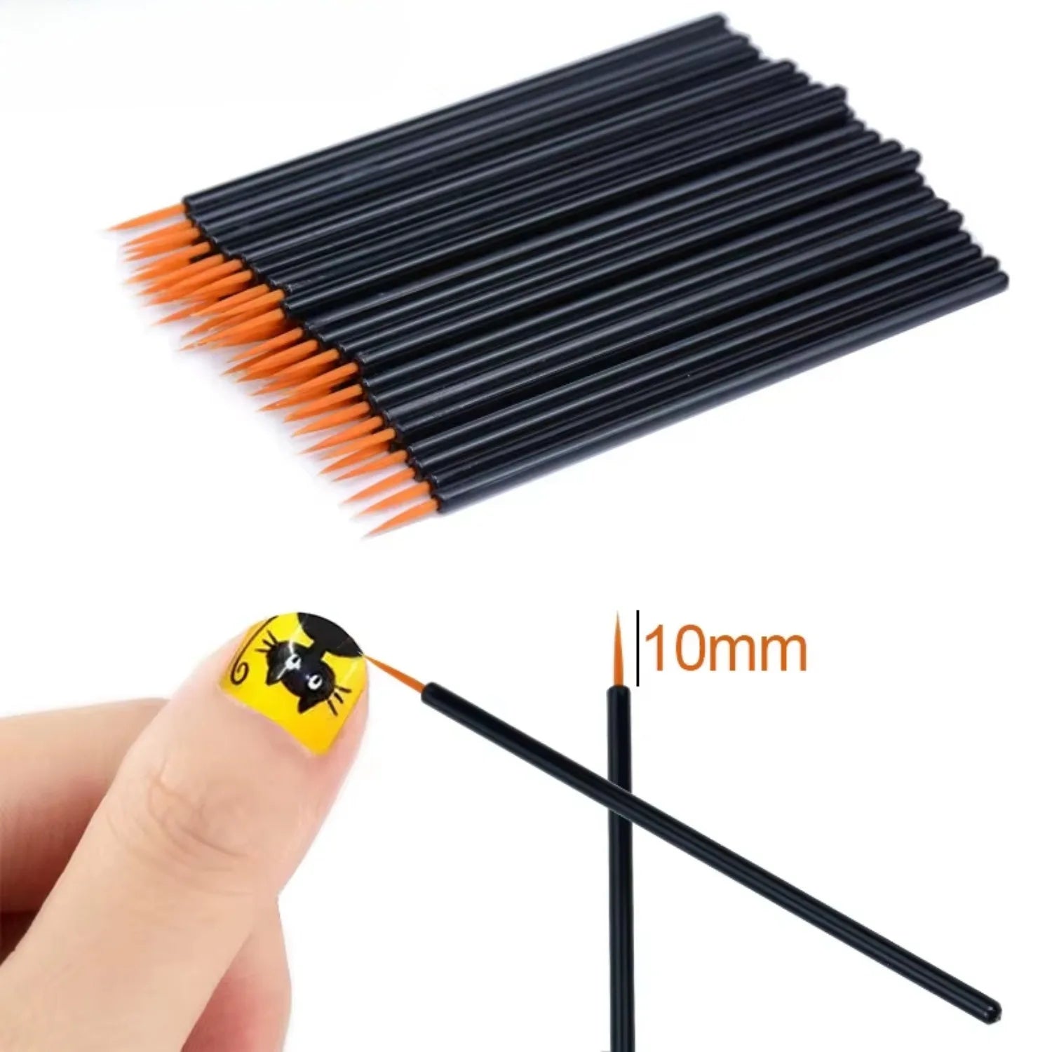 50pcs/lot Reusable Gel Liner Nail Art Brushes Painting Pen Disposable Eyeliner Beauty Eyeline Makup Tools Oasis Select
