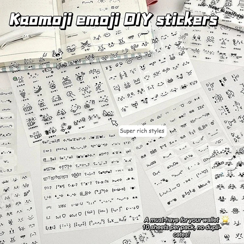 Steve Random 2pcs Cute PET Transparent Emoticon Stickers Journal Decorative Stickers Oasis Select