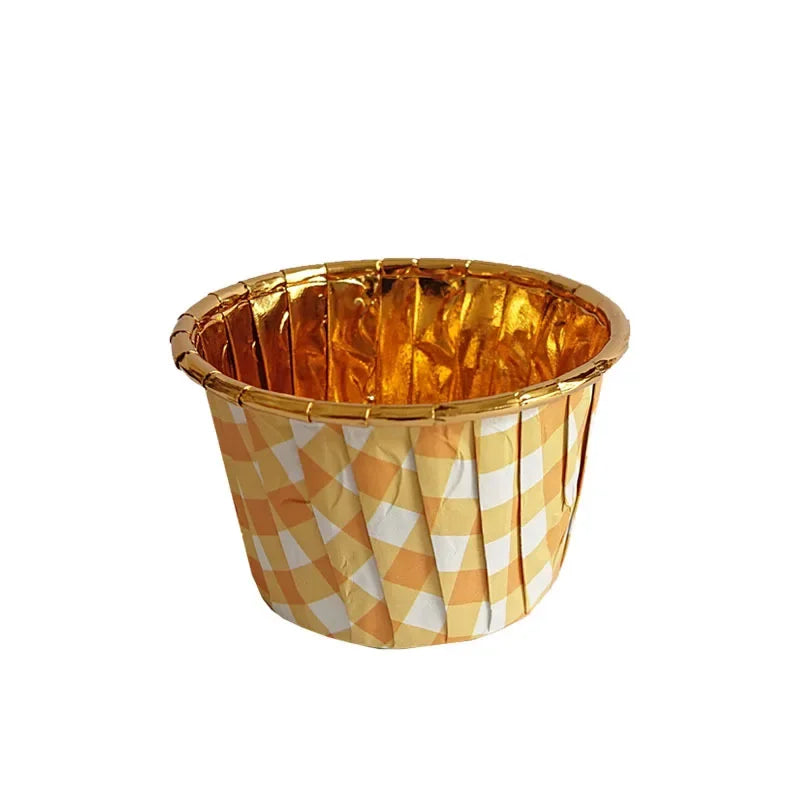 Gold Foil Rolled Paper Cups, Muffin Cupcake, Wedding Party Decorations, Heat Resistant, Kitchen Baking Accessories, 30Pcs Oasis Select 07