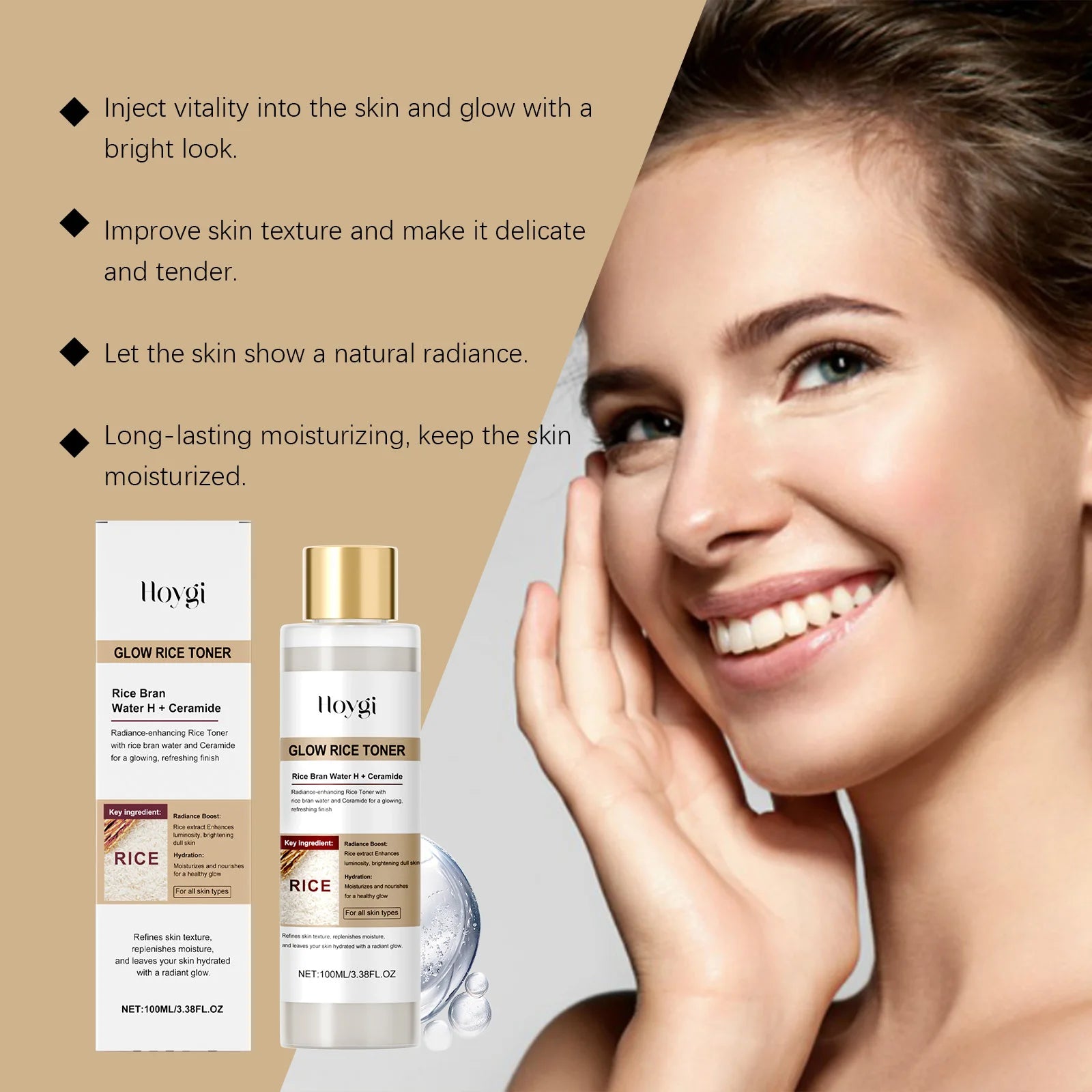 Hoygi Glow Rice Toner – Brightening, Hydrating & Pore Refining Brightening Face Toner Oasis Select