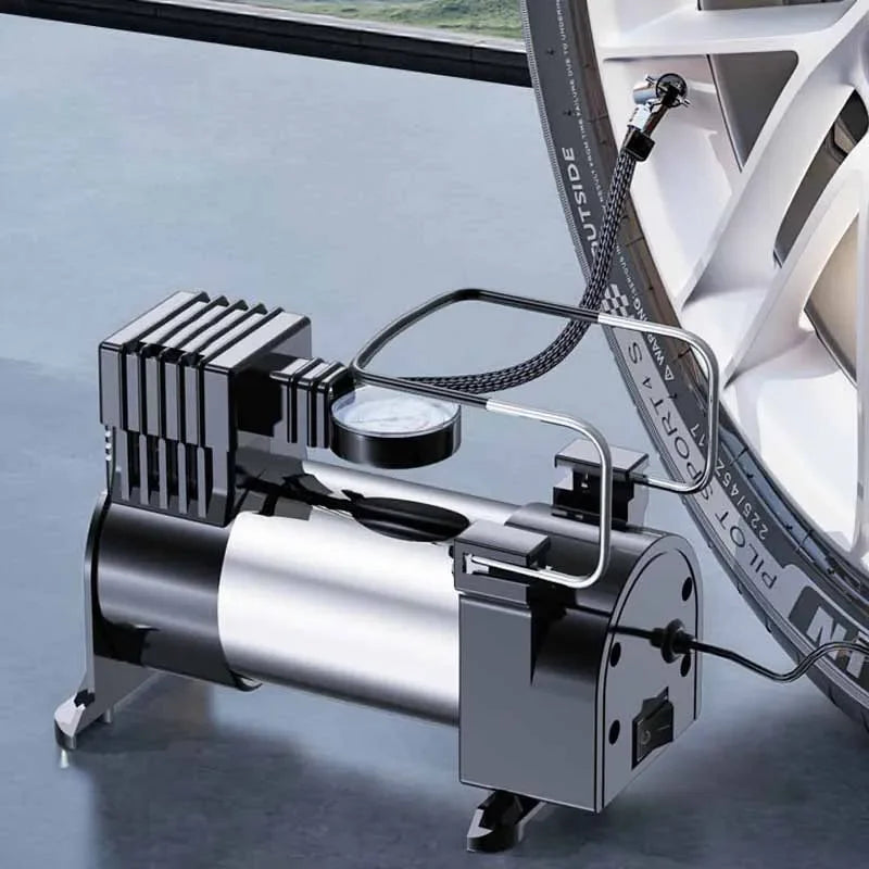 140PSI 12V Car Tyre Inflator Heavy Electrical Air Compressor Automotive Inflation Pump Vehicle Inflation Pumps W/ Pressure Gauge Oasis Select
