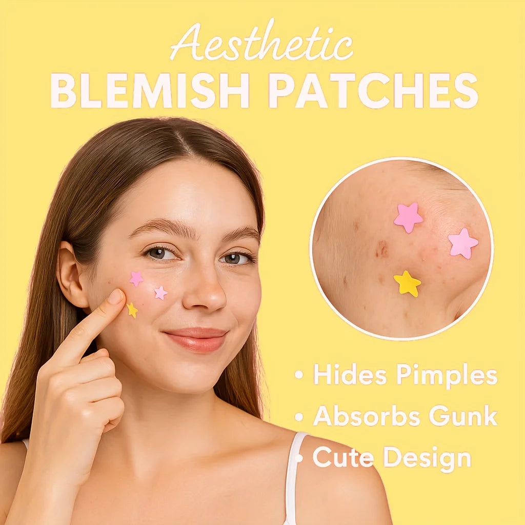 60 pieces/box of 4 color star shaped acne stickers - water-based gel acne cover stickers, facial patches with makeup mirror Oasis Select