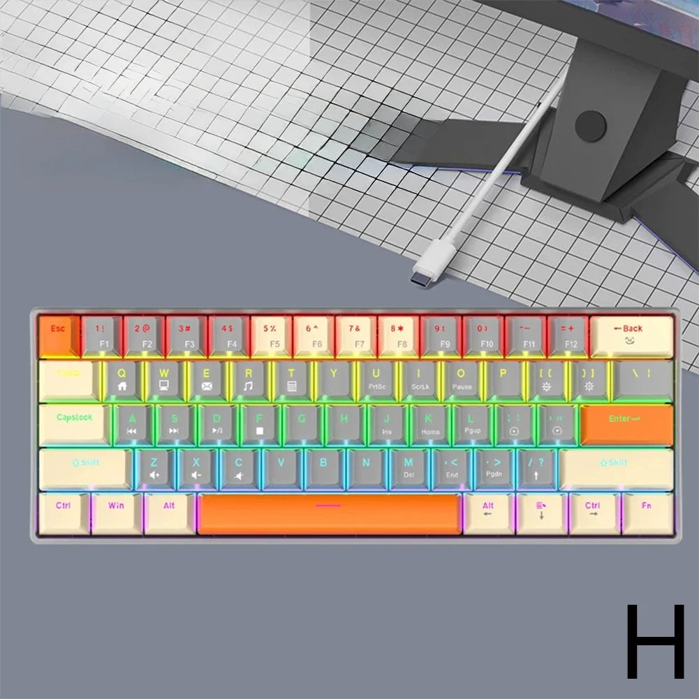 60% RGB Mechanical Gaming Keyboard – 61 Keys & 10 Light Modes