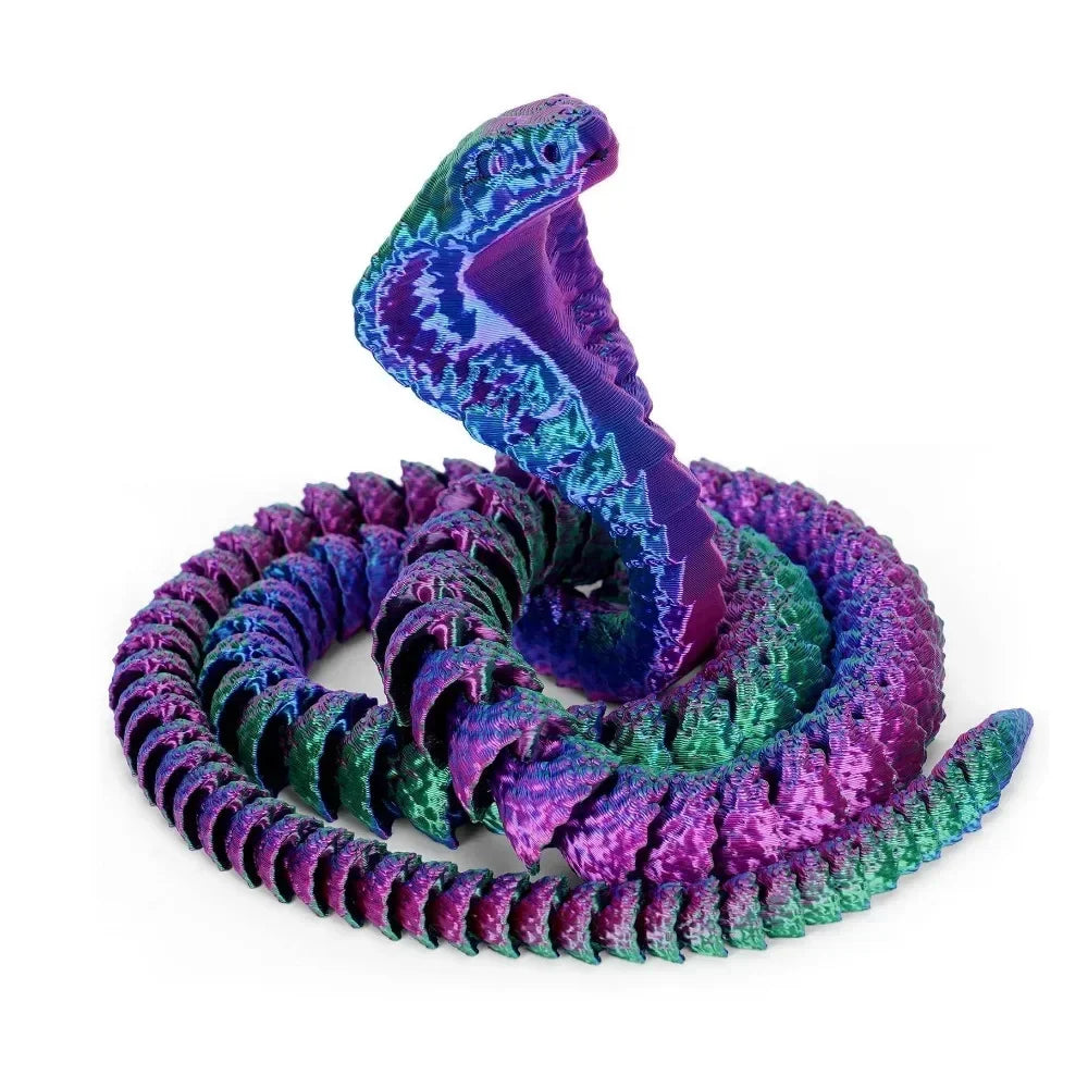 25cm 3D Printed Snake 3D Printed Figure Desk Accessories Toy for Kid 3D Printed Dragon Room Desktop Ornament Office Accessories Oasis Select