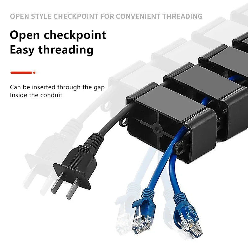 78cm Wire Spine Cable Sleeve Workstation Snake Wire Organizer Under Desk Cable Wire Management Computer Cord Protective Tube Oasis Select