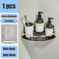 Bathroom Shelf Kitchen Storage Organizer Aluminum Alloy Shampoo Rack Shower Shelf Bathroom Accessories No Drill Shelf Oasis Select Glod-Corner-1PC
