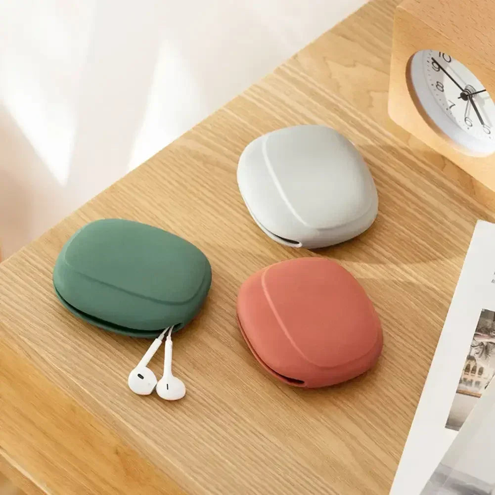 Portable Silicone Data Cable Storage Bag Headphone Storage Box Cute Phone Charger Key Lipstick Storage Bag Travel Wire Organizer Oasis Select