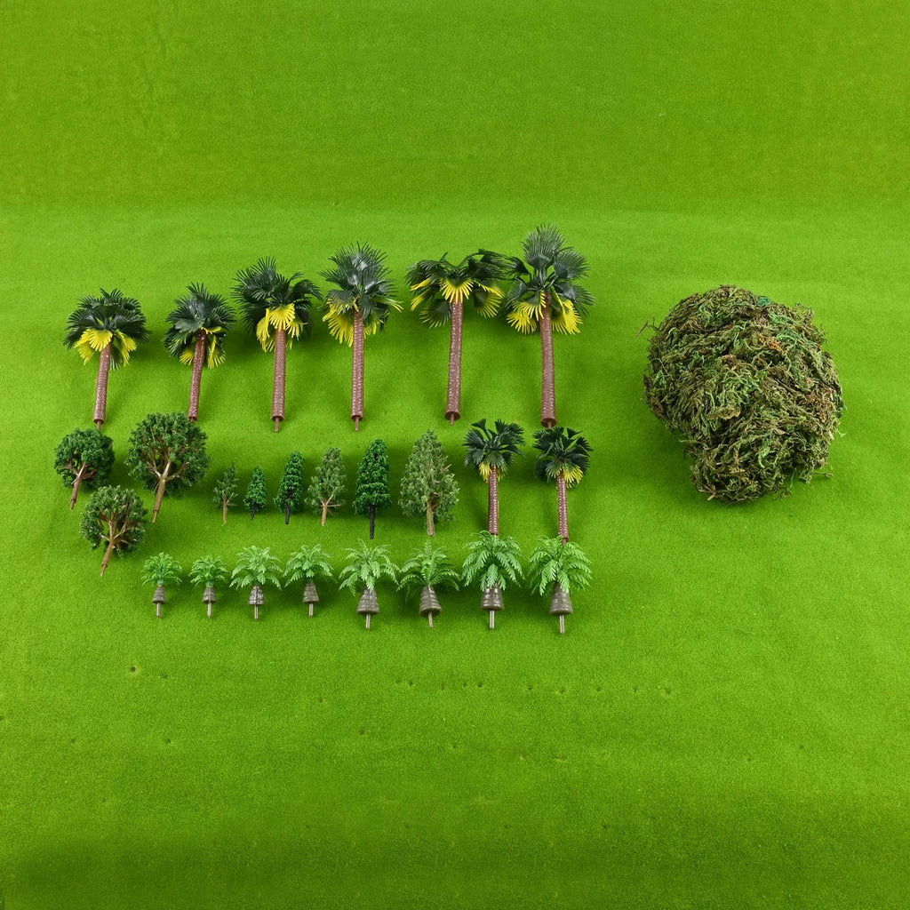 28Pcs Miniature Craft Trees Different Sizes and Styles for DIY Micro-landscape Decoration,realistic Architectural Models Durable Oasis Select Default Title