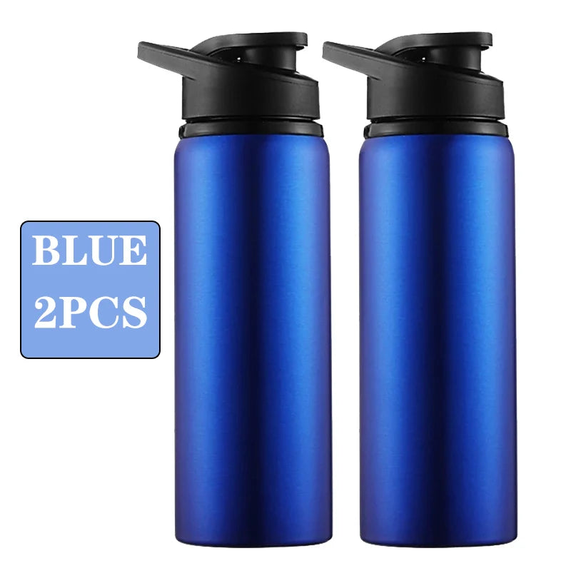 Metal Portable Water Bottle Leakproof Reusable Outdoor Sports Cup for Cycling Hiking Gym Halloween Gift Christmas Gift Travel Oasis Select Blue-2PCS 600ml