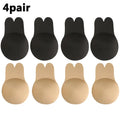 Women Breast Lifting Stickers Push Up Bras Silicone Invisible Chest Strapless Breast Rabbit Lift Up Tape Nipple Cover Bra Pads Oasis Select Mixed-4pair 11cm