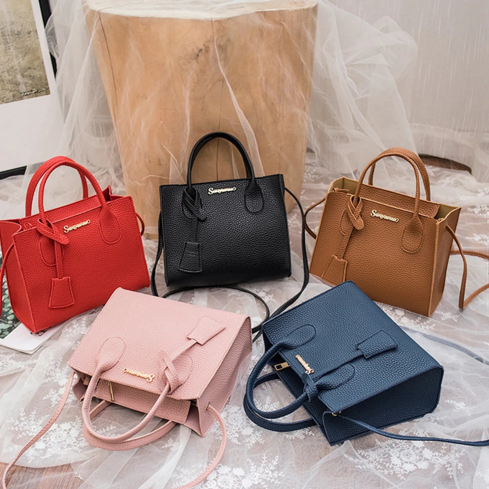 Women's Large PU Leather Tote Shoulder & Crossbody Handbag Tote Crossbody Handbag Oasis Select