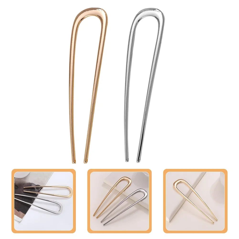 U-Shaped French Hair Pins – Colorful Metal Hair Sticks for Women